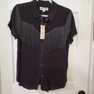 Idlewind Women's Black Western Fringe Shirt